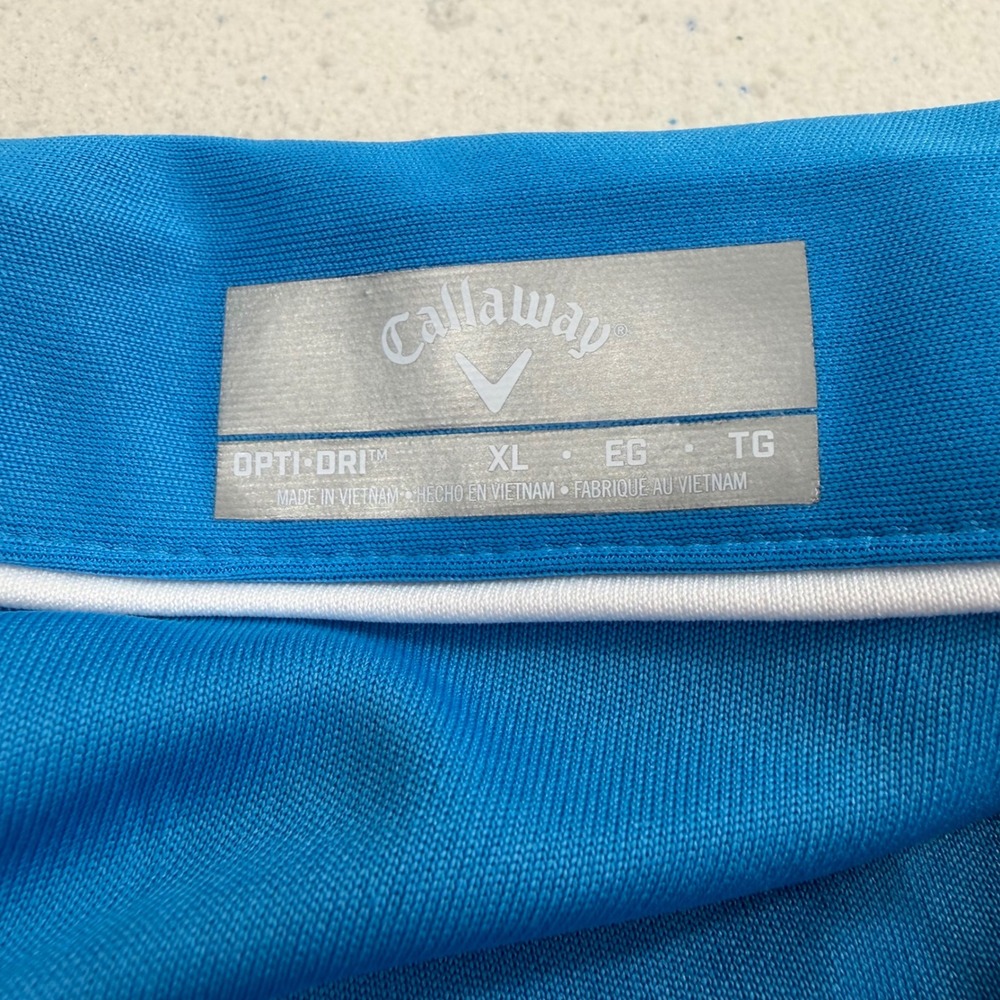 Sleeveless Golf Polo Callaway Opti-Dri Performance Blue Stripe Black Trim XL NWT - Picture 4 of 8